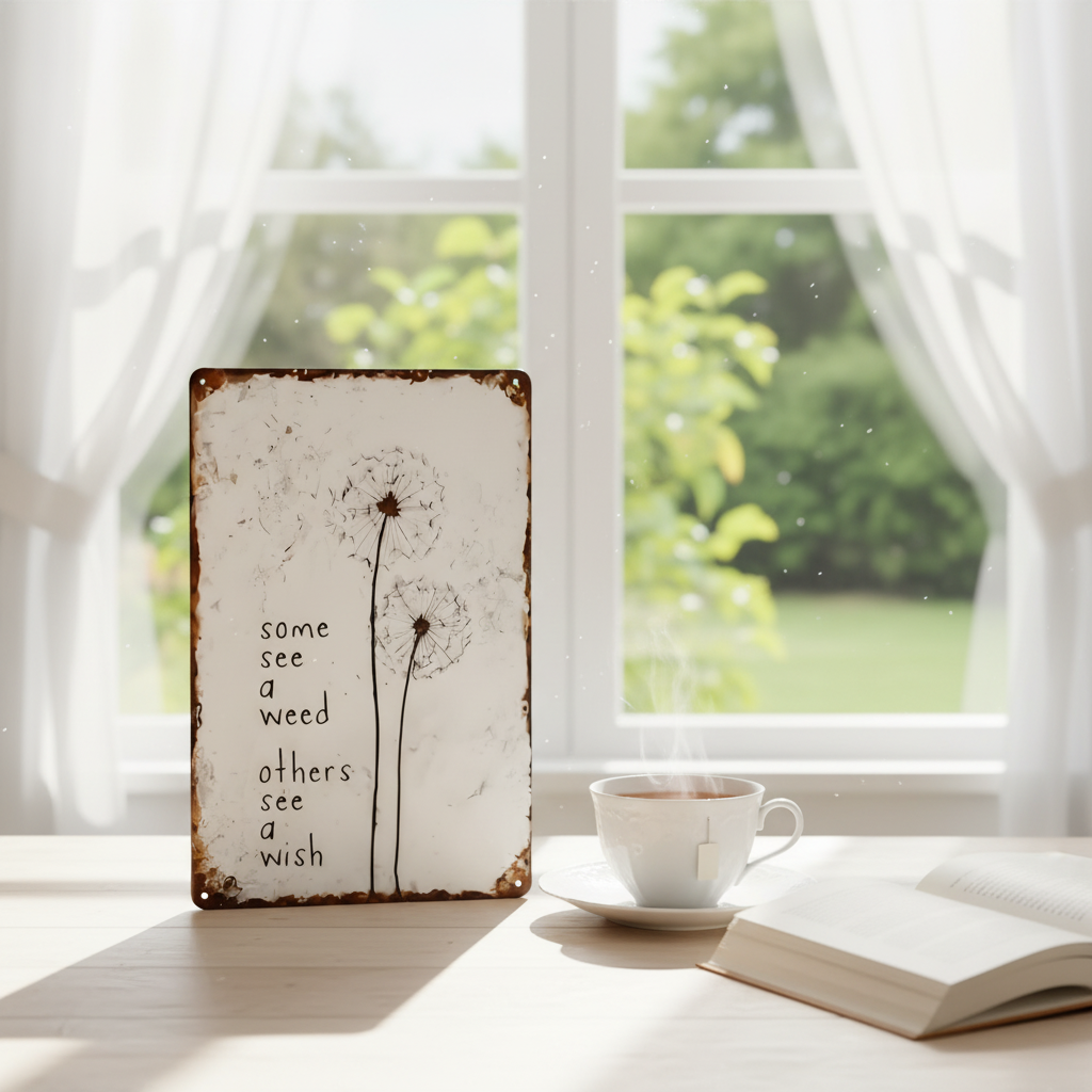 Dandelion Wish Metal Sign – A Meaningful Gift for Mom, Daughter or Anyone Who Needs a Little Hope