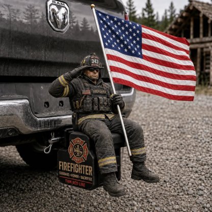 🏆 Last Day Promo: 49% OFF - Firefighter Thin Red Line Tribute Trailer Hitch Cover