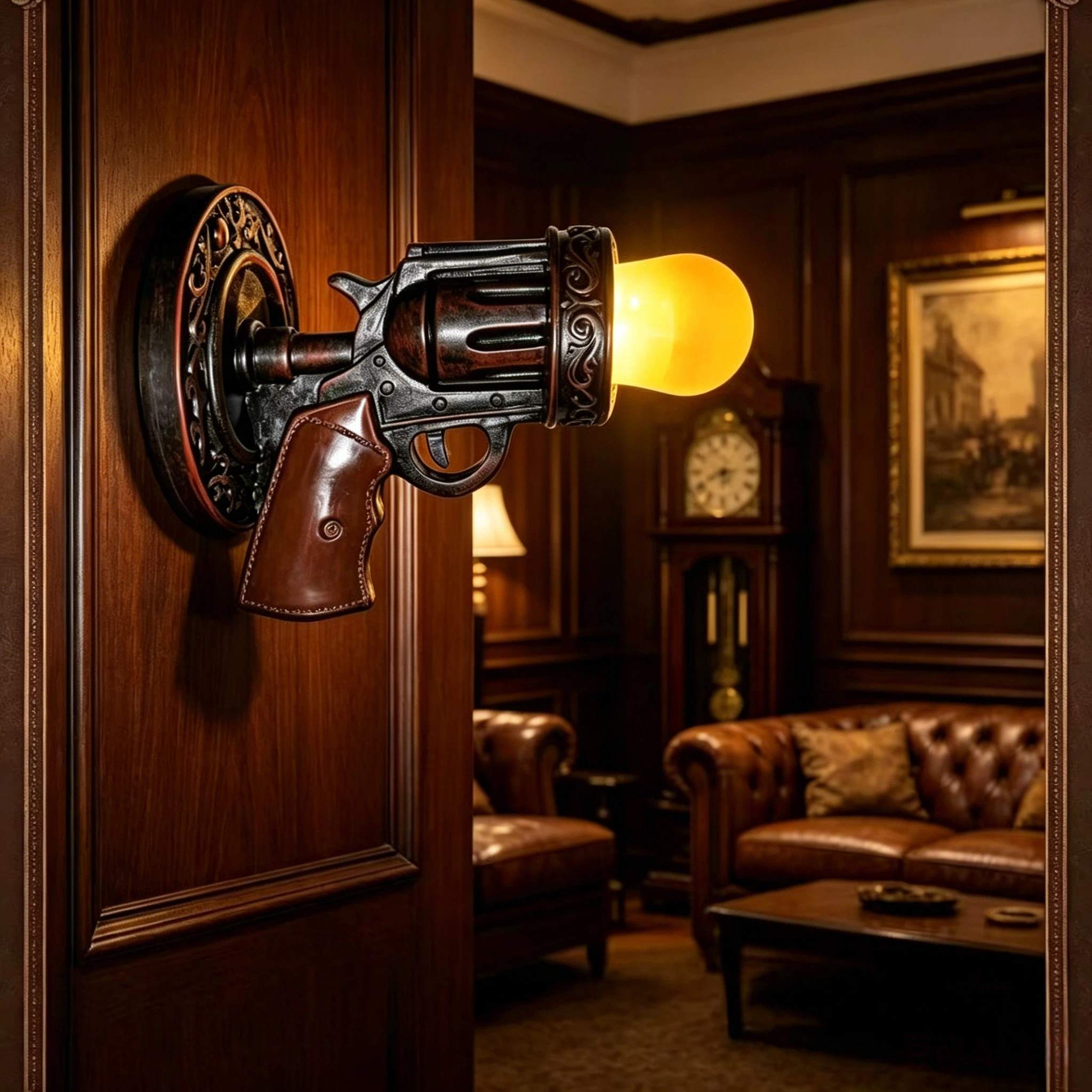 Vintage Revolver Gun Wall Sconce💡