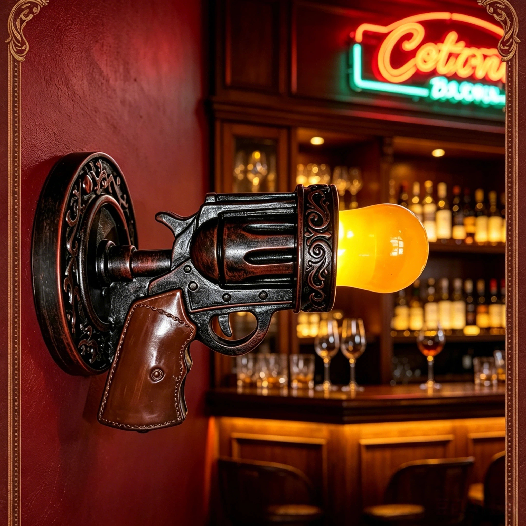 Vintage Revolver Gun Wall Sconce💡