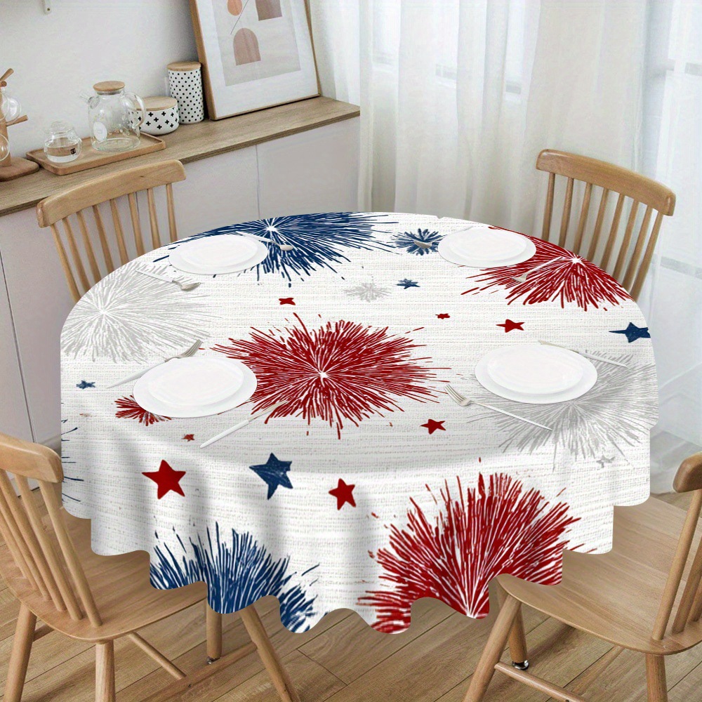 Patriotic Starburst Round Tablecloth