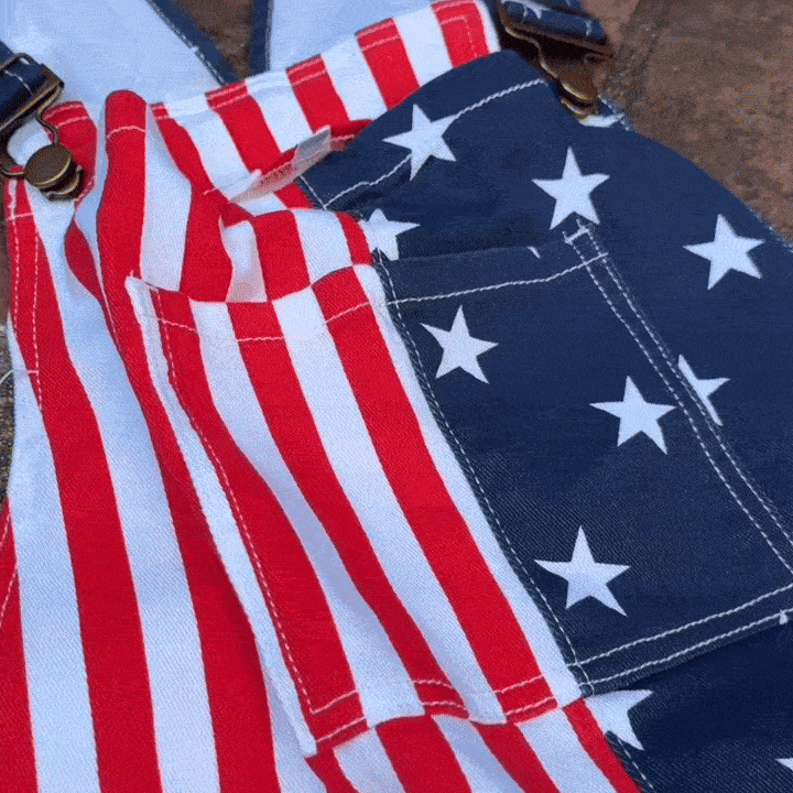 USA FLAG OVERALLS – CELEBRATE INDEPENDENCE DAY IN TRUE AMERICAN STYLE