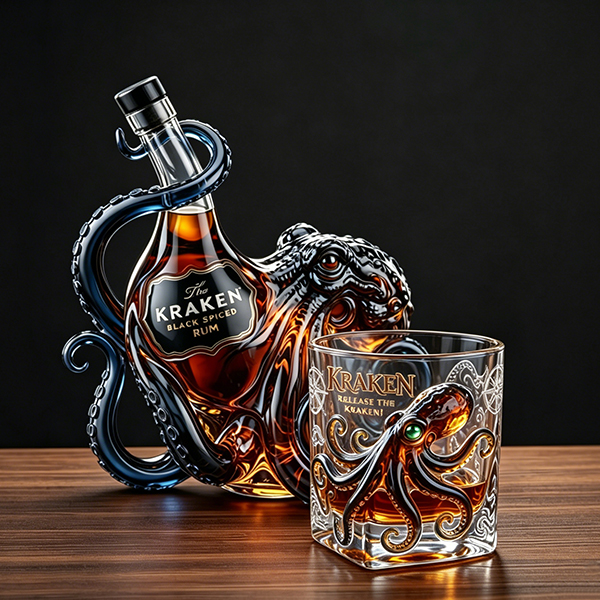 The Kraken Rum Edition 3D Octopus Bottle+Cup