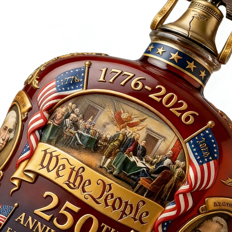 Whiskey Bottle 250th Patriotic Heritage Empty Whiskey Bottle Commemorative