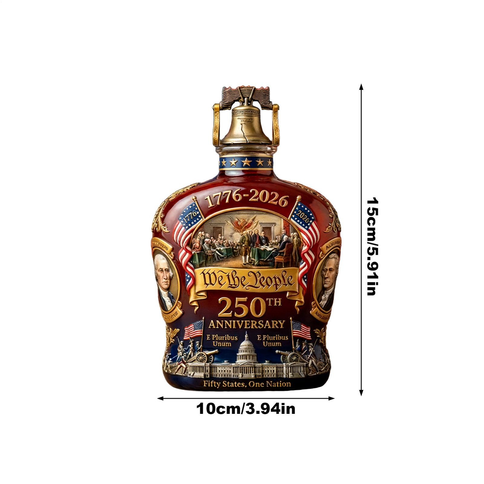 Whiskey Bottle 250th Patriotic Heritage Empty Whiskey Bottle Commemorative