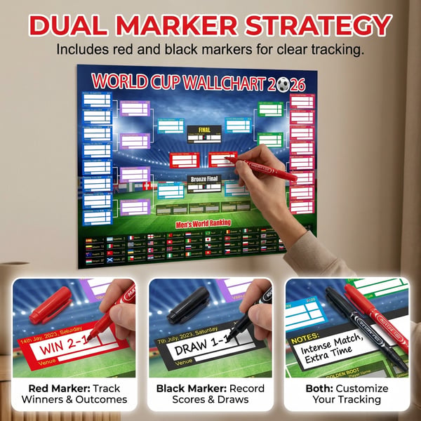 💥Last Day: Buy 2 Get 1 Free - 🗓️ ⚽ 2026 World Cup Poster Set|Group Stage & Knockout Posters (23.6” x 35.4”)