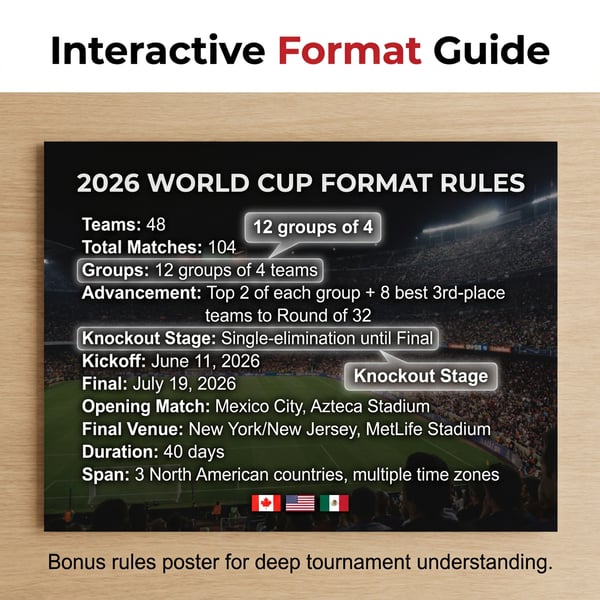 💥Last Day: Buy 2 Get 1 Free - 🗓️ ⚽ 2026 World Cup Poster Set|Group Stage & Knockout Posters (23.6” x 35.4”)