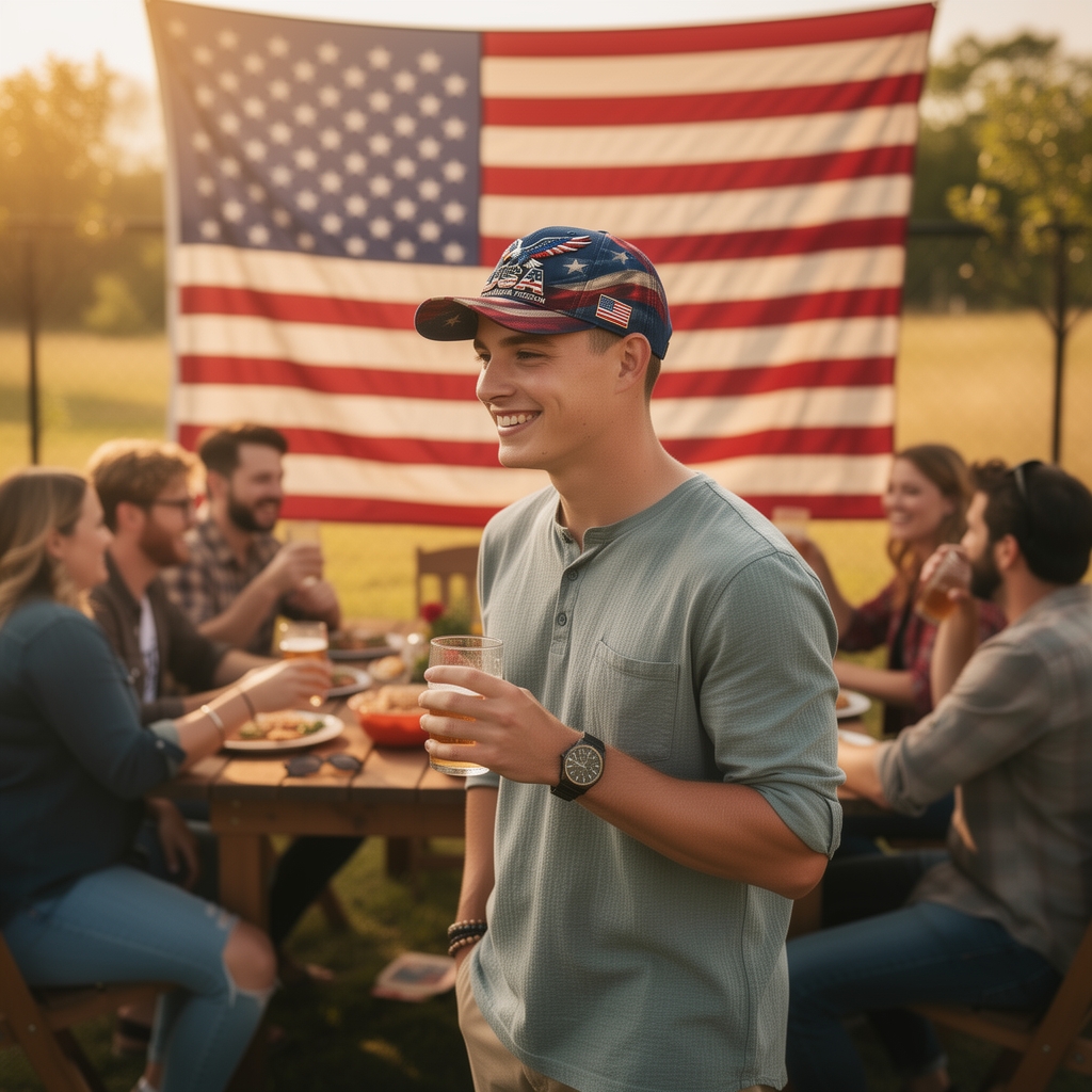 Patriotic Eagle USA Cap