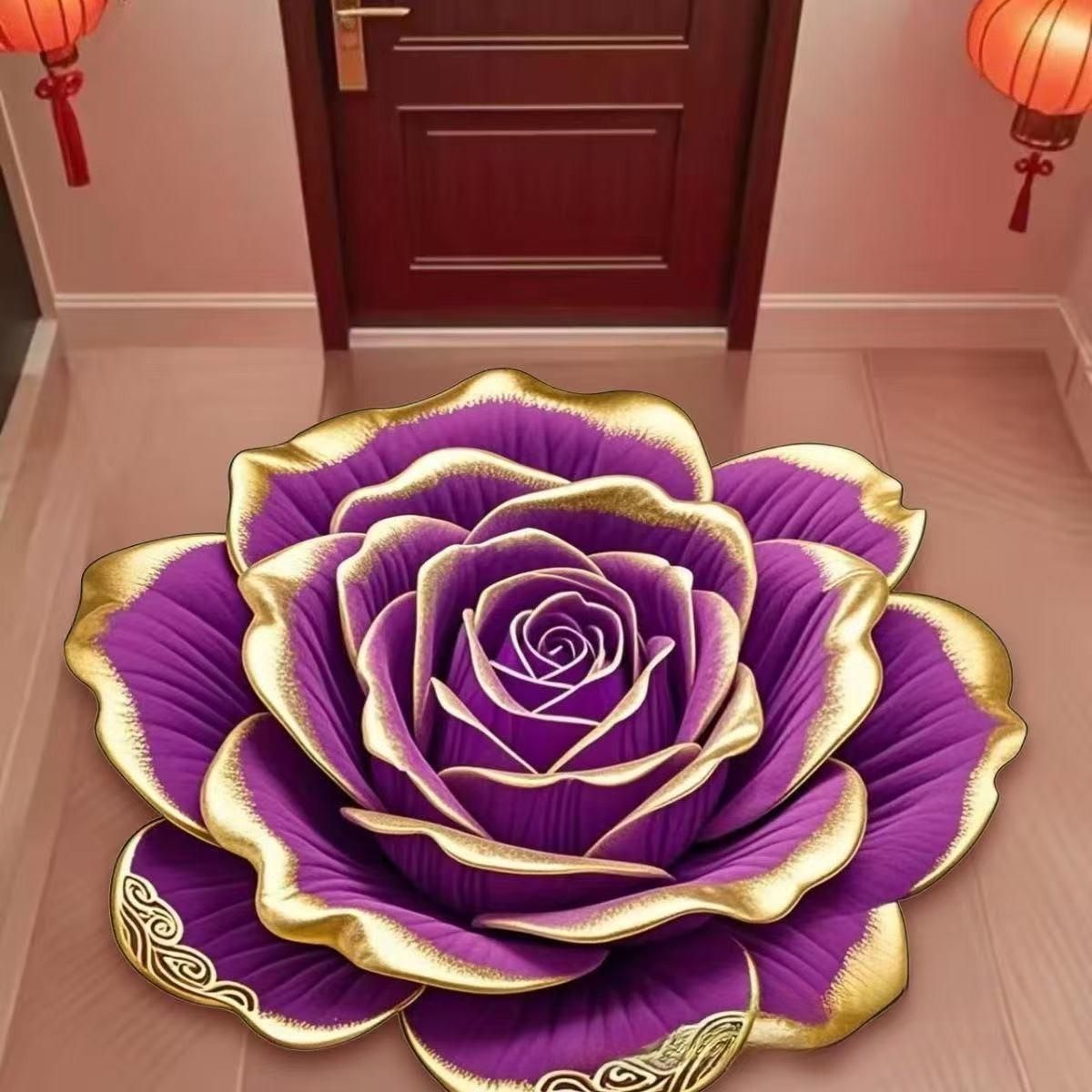 3D Floral Plush & Diatomaceous Earth Floor Mat