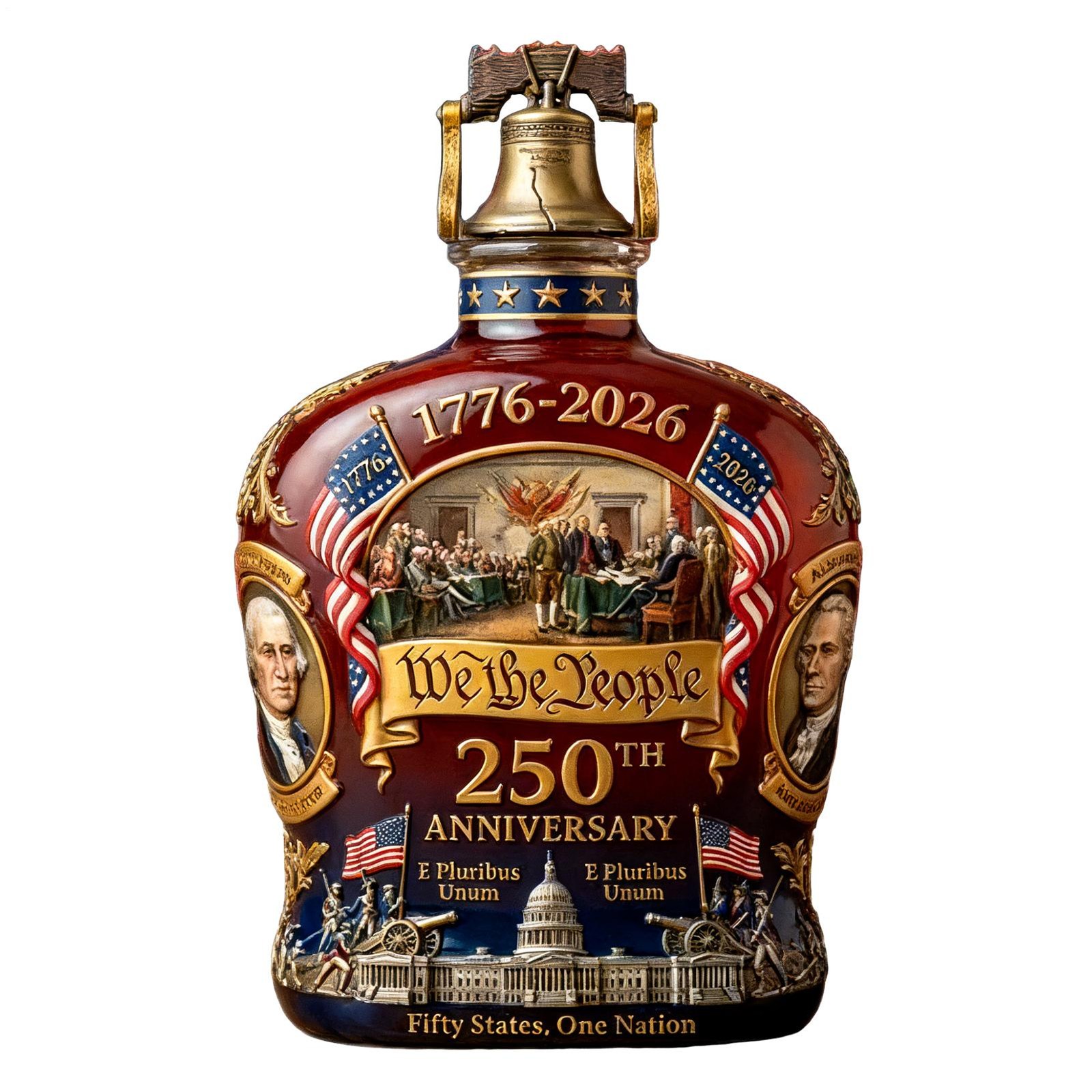 Whiskey Bottle 250th Patriotic Heritage Empty Whiskey Bottle Commemorative