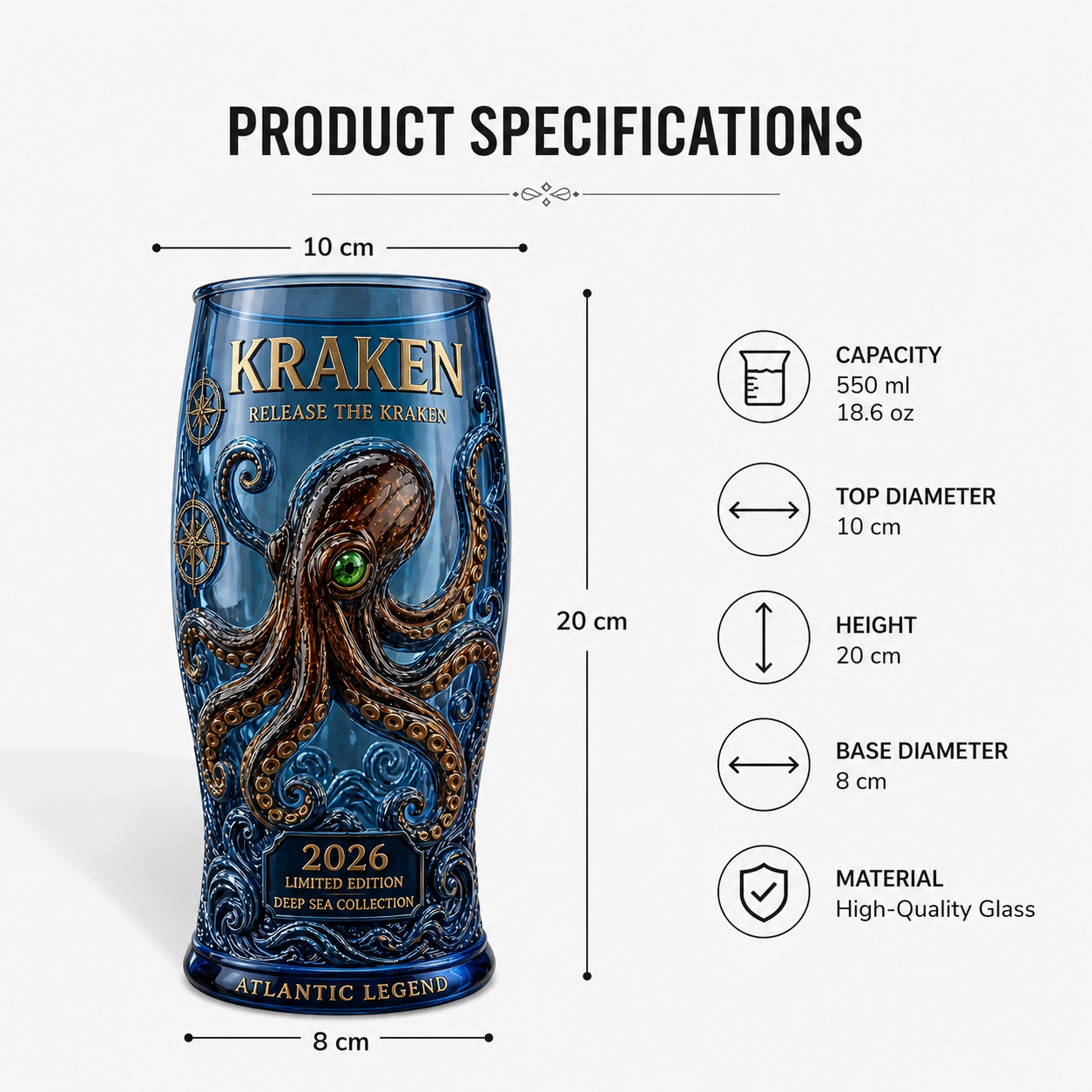 KRAKEN ABYSS EDITION GLASS – 2026 LIMITED COLLECTOR SERIES – noxvyr
