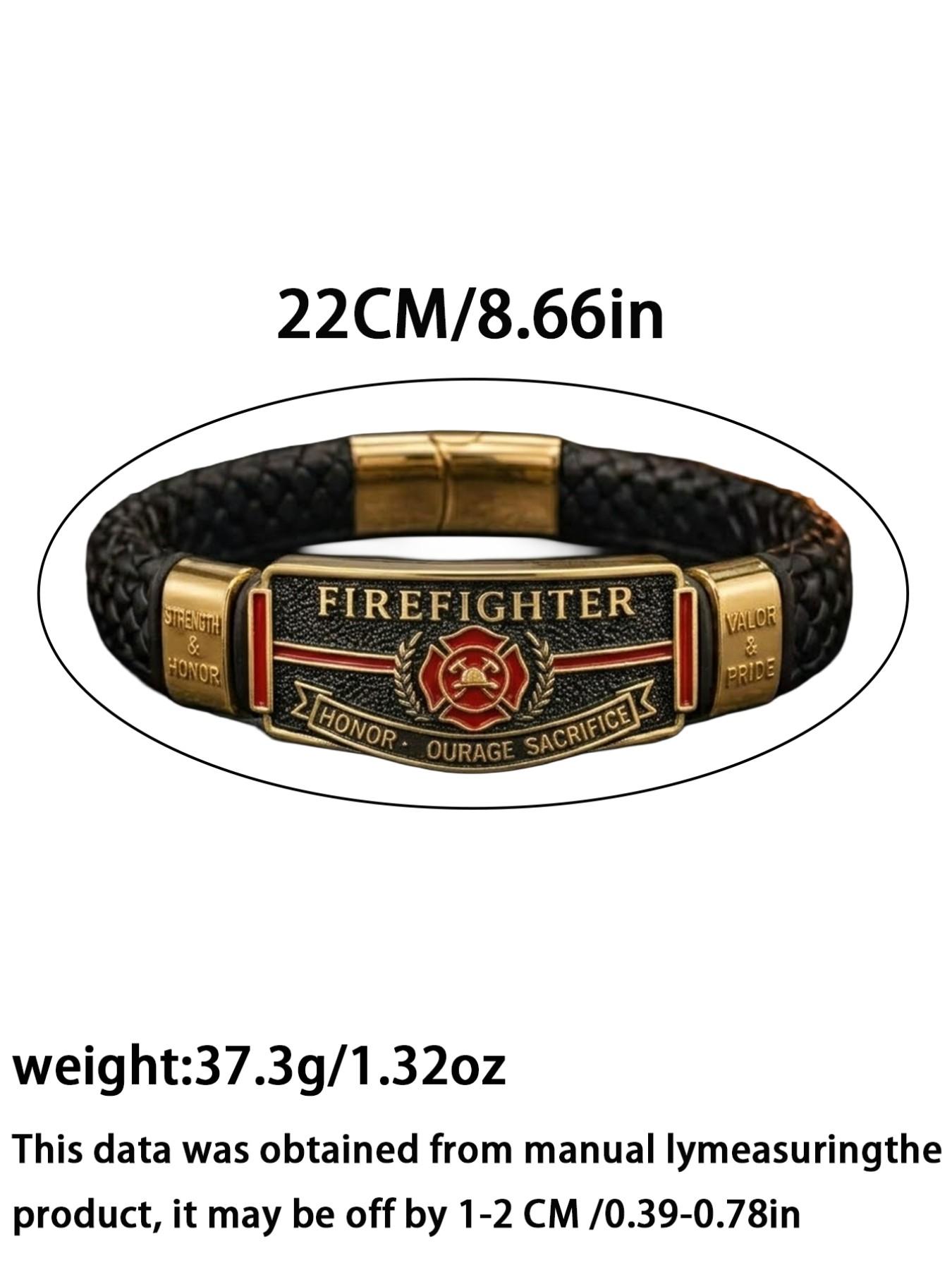 Firefighter Honor Bracelet for Men, Elegant Fireman Memorial Band, Perfect Gift for Emergency Services Personnel, Durable & Stylish Accessory Firefighter Honor Bracelet for Men, Elegant Fireman Memorial Band, Perfect Gift for Emergency Services Personnel, Durable & Stylish Accessory