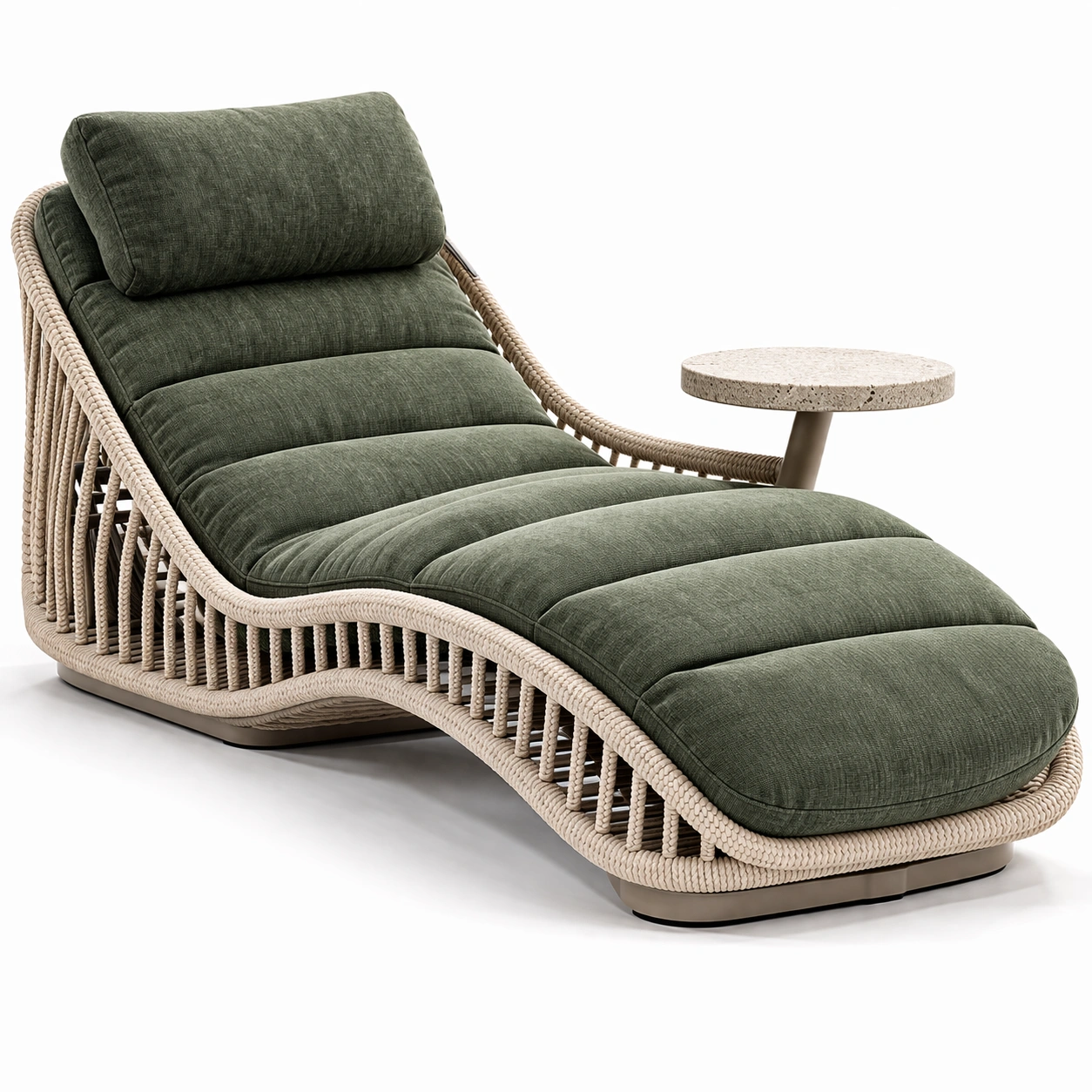 Modernes Outdoor Liegesofa mit Kissen Gruen-avlonera