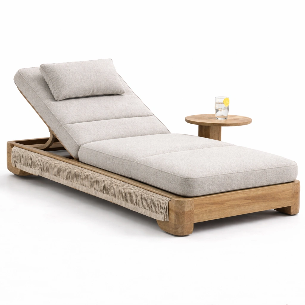 Verstellbare Gartenliege Holz Beige-avlonera