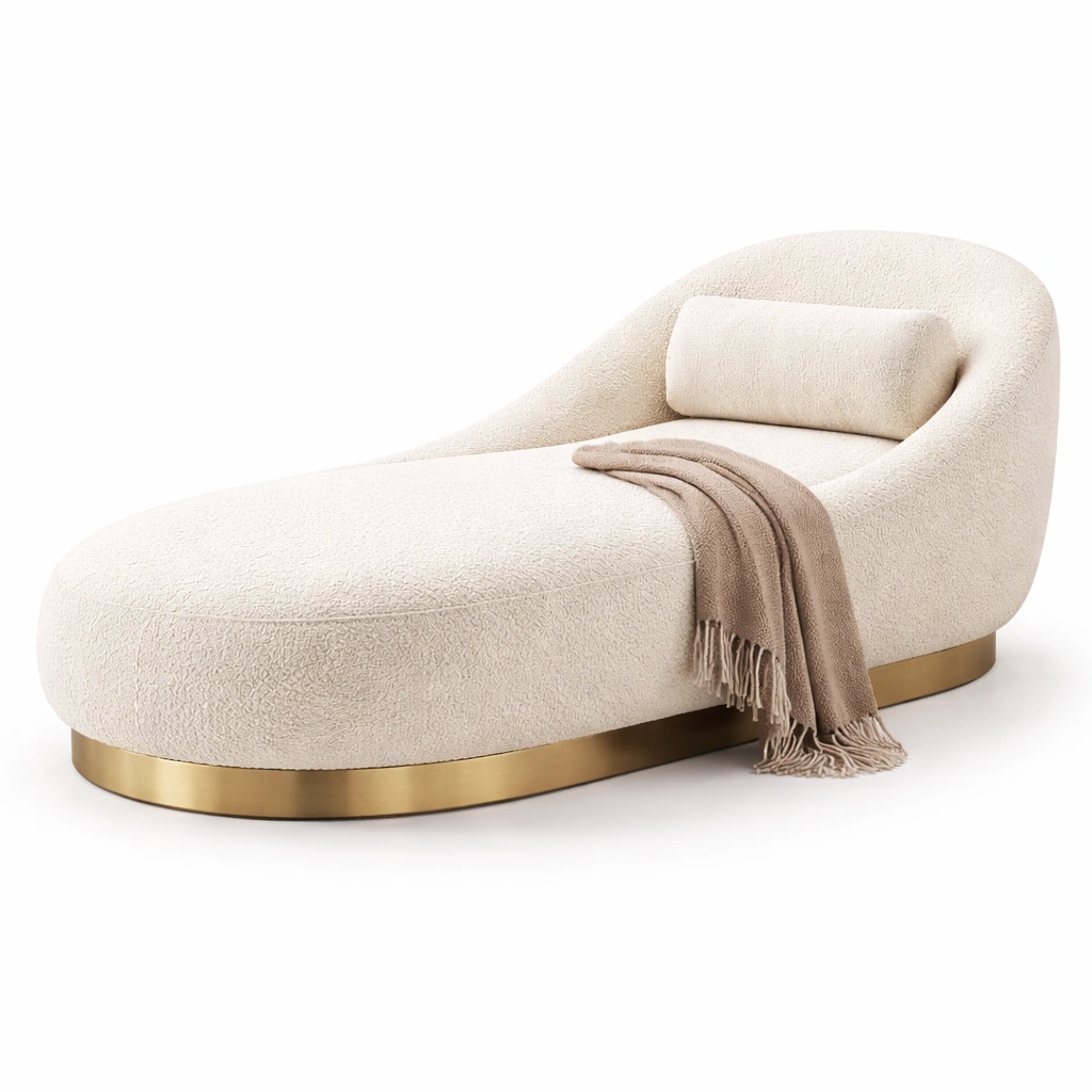 Designer Chaiselongue Boucle Creme-avlonera