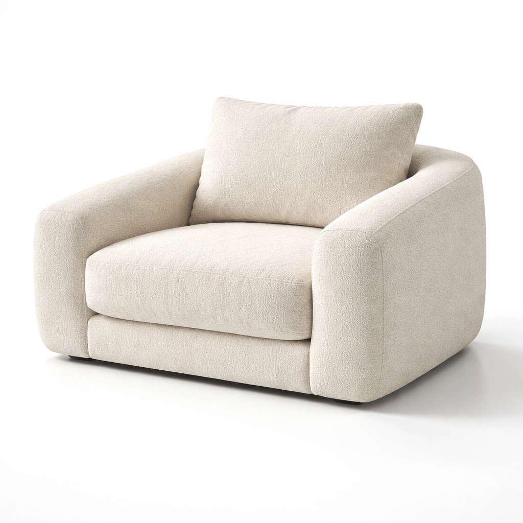 Sessel Modern Boucle Weiss-avlonera