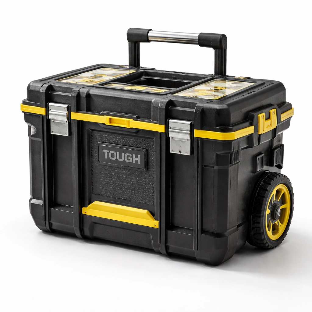 Werkzeugkoffer mit Rollen Schwarz Gelb Robust-avlonera