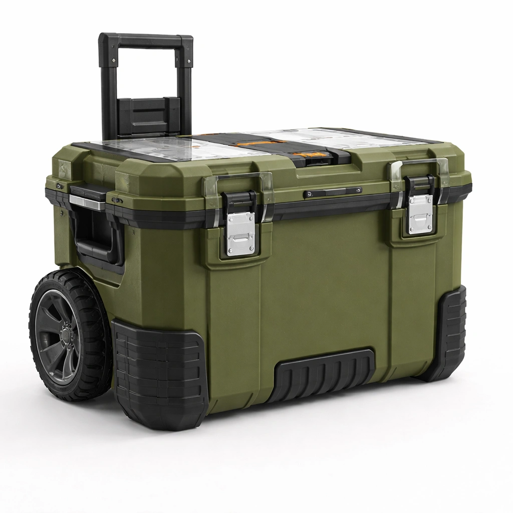 Werkzeugkoffer mit Rollen Gruen Schwerlast-avlonera