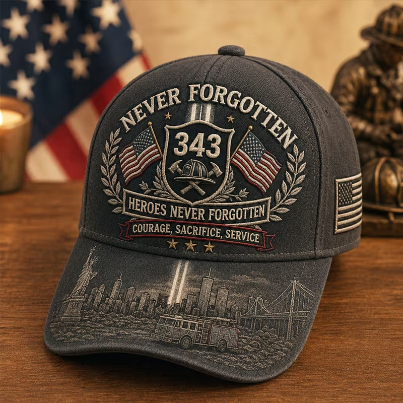 Never Forget 9/11 Memorial White Firefighter T-Shirt
