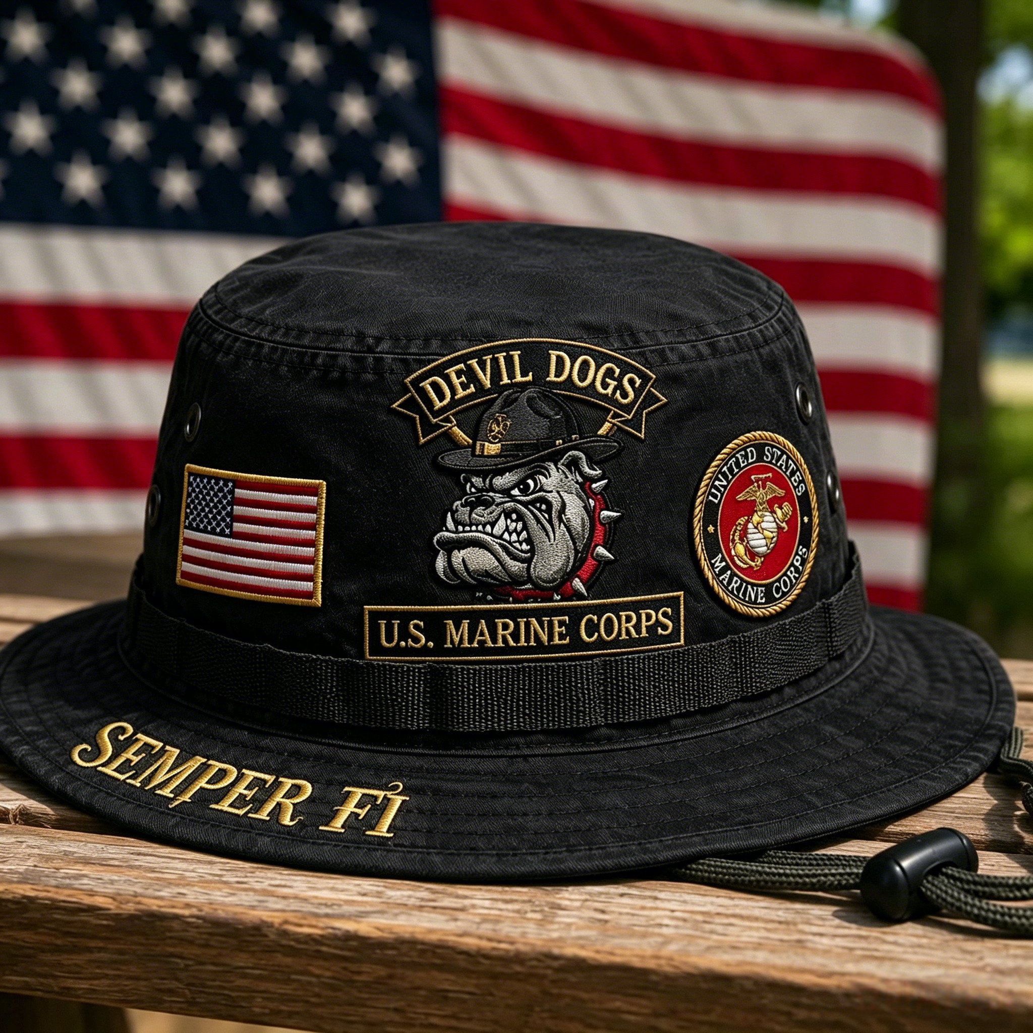 🇺🇸 Last Day Promo: 49% OFF -🐾U.S. Marine Corps Devil Dogs Tribute Boonie Hat