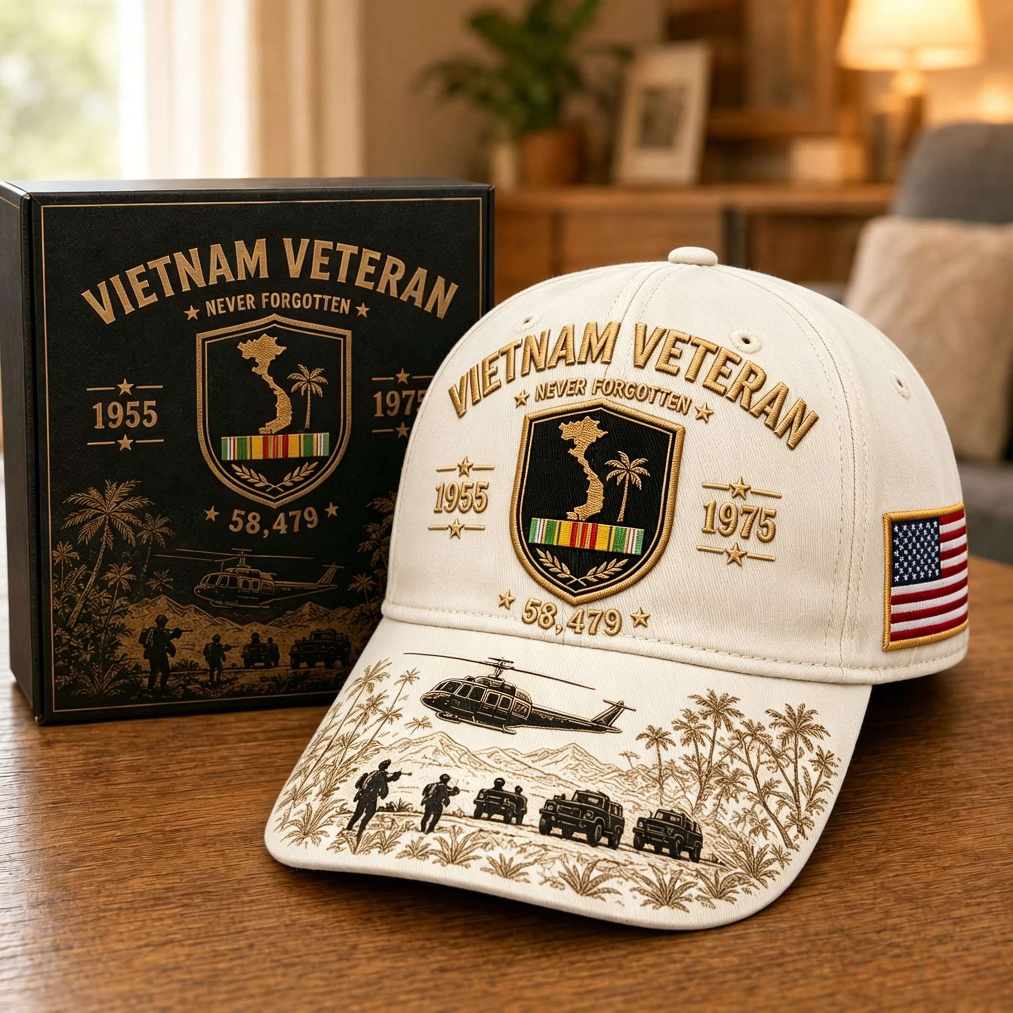Vietnam Veteran Never Forgotten 1955–1975 Commemorative Cap 🇺🇸