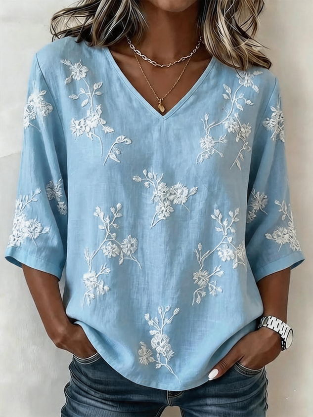 Loose Cotton And Linen Elegant Shirt