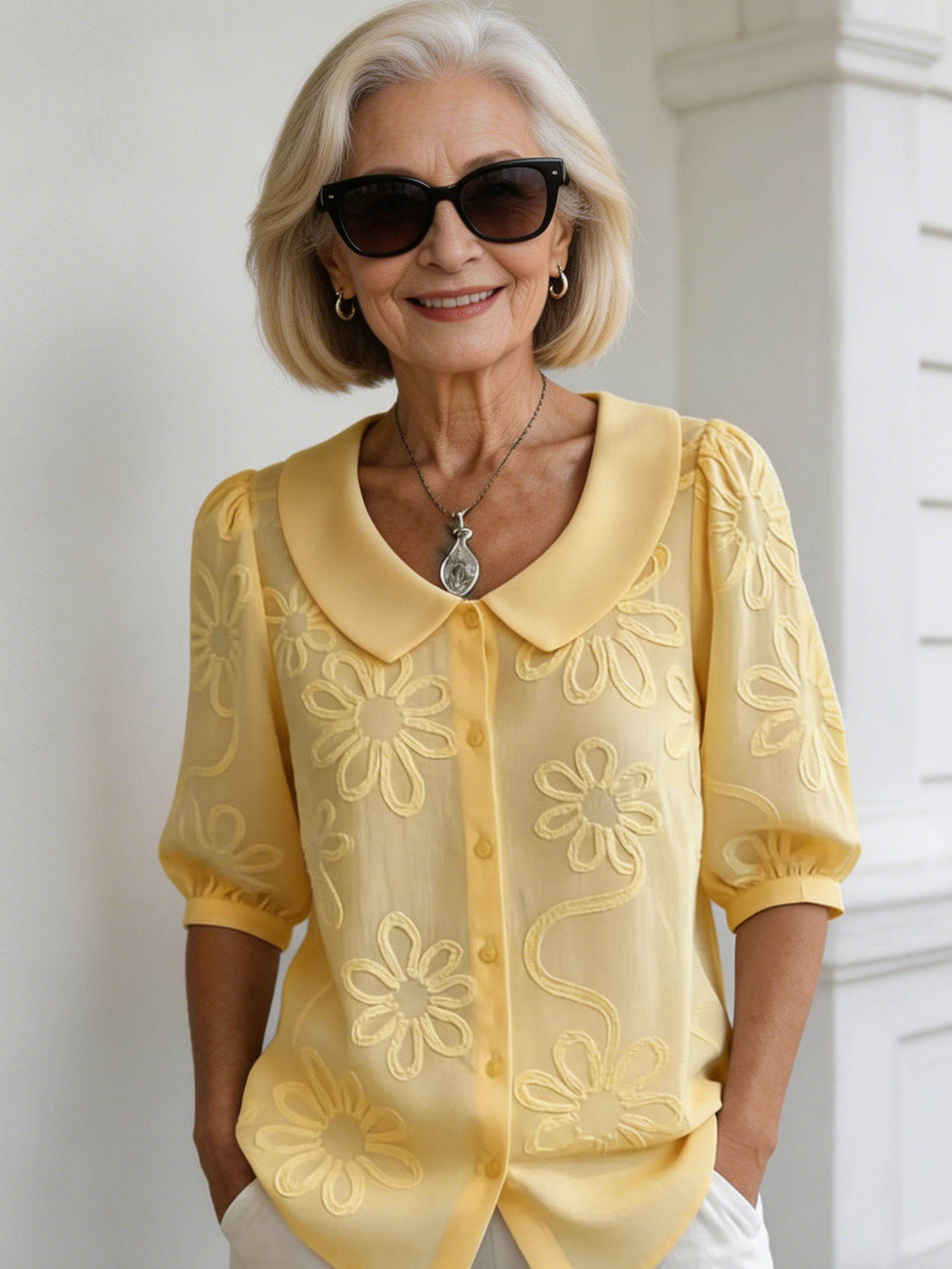 Casual Retro Button-Down Floral Shirt
