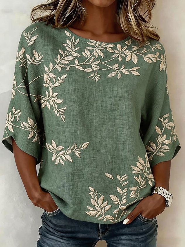Loose Cotton And Linen Vintage Shirt