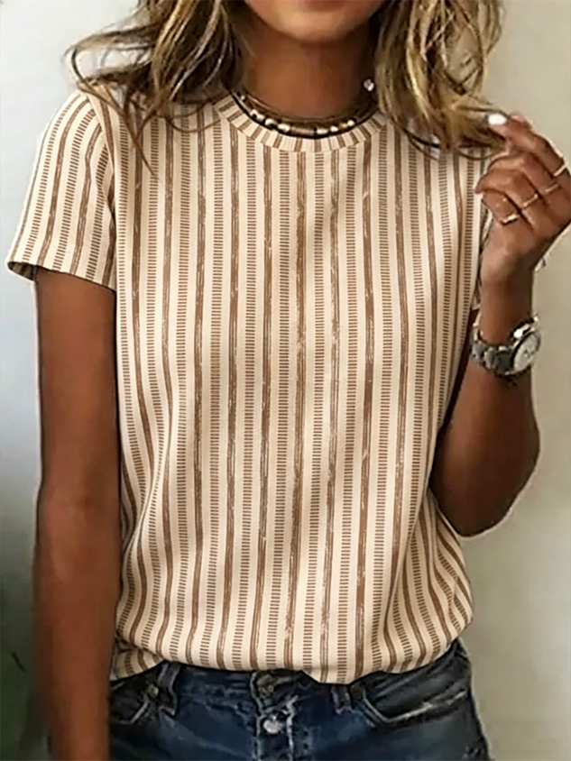 Cotton Striped Casual T-Shirt