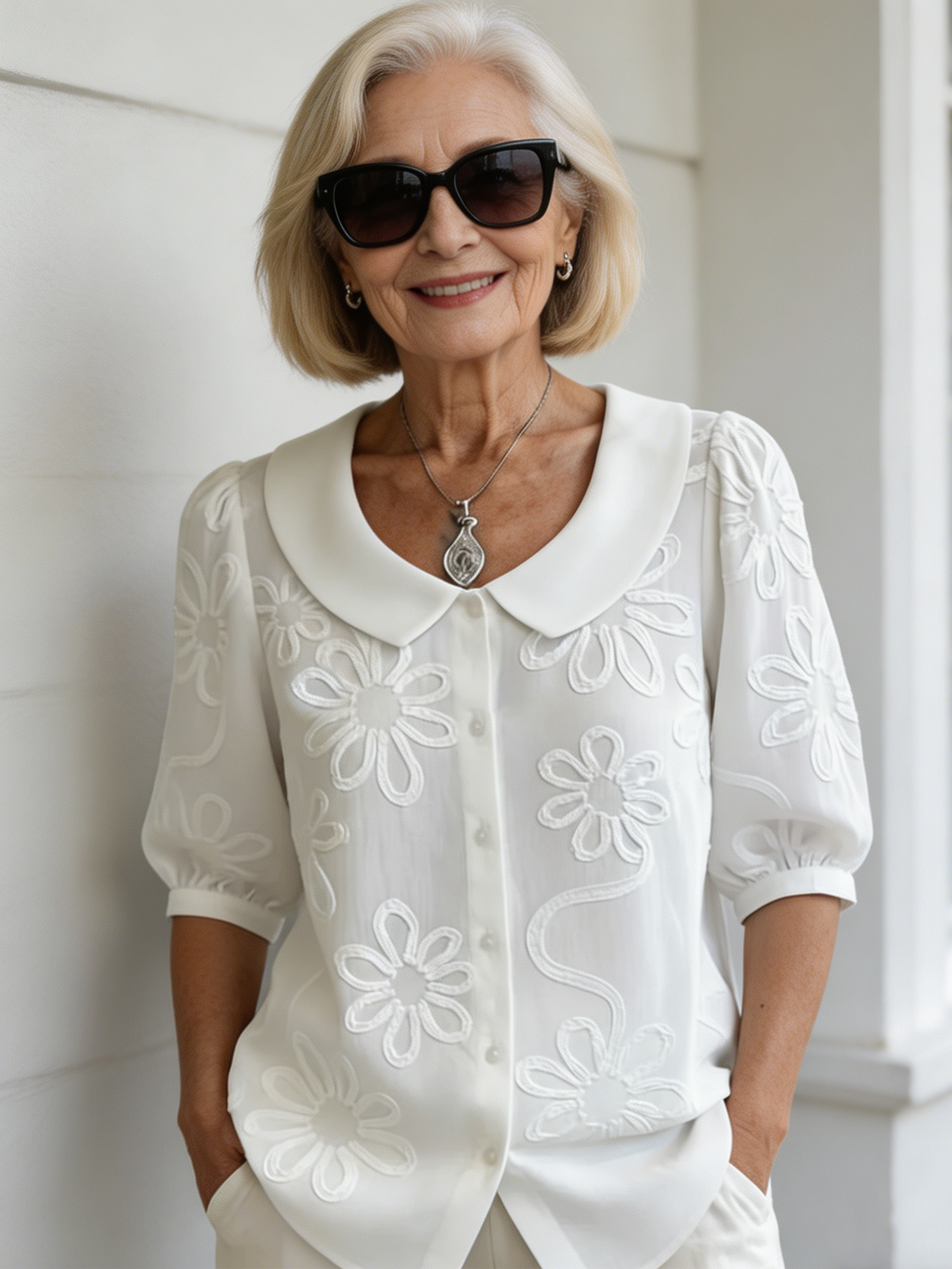 Casual Retro Button-Down Floral Shirt
