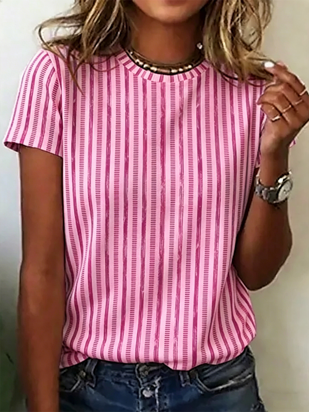 Cotton Striped Casual T-Shirt