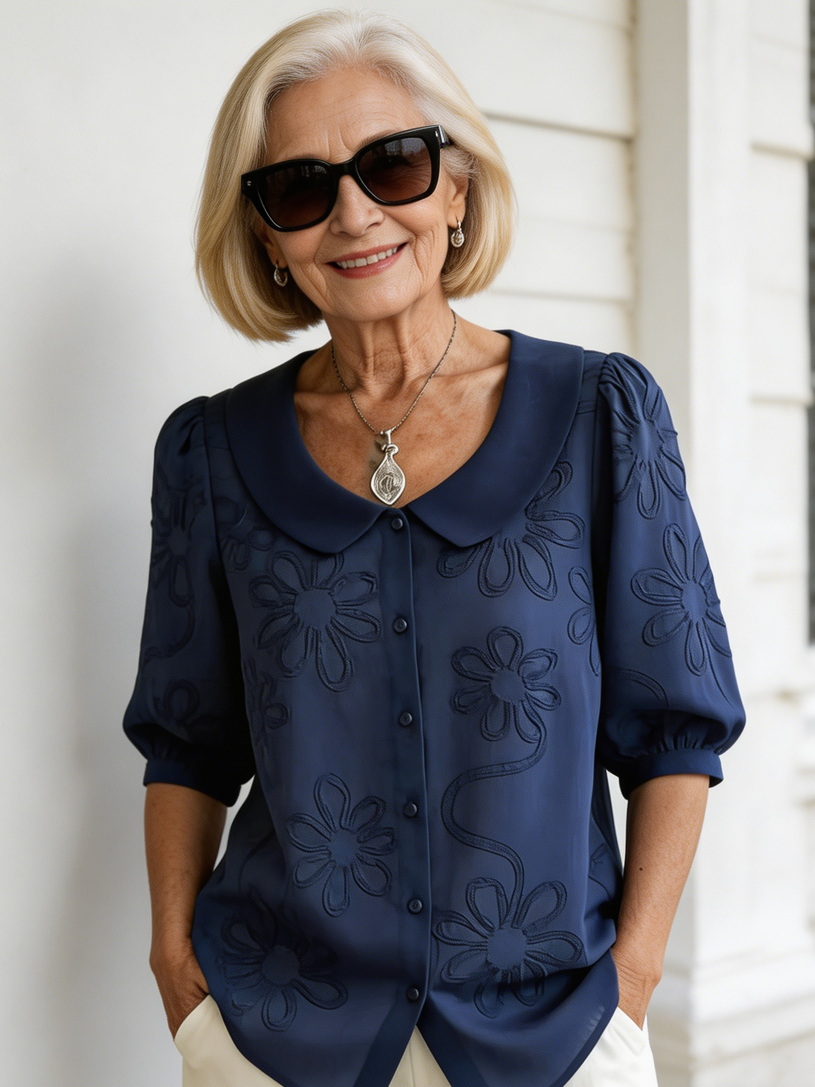 Casual Retro Button-Down Floral Shirt