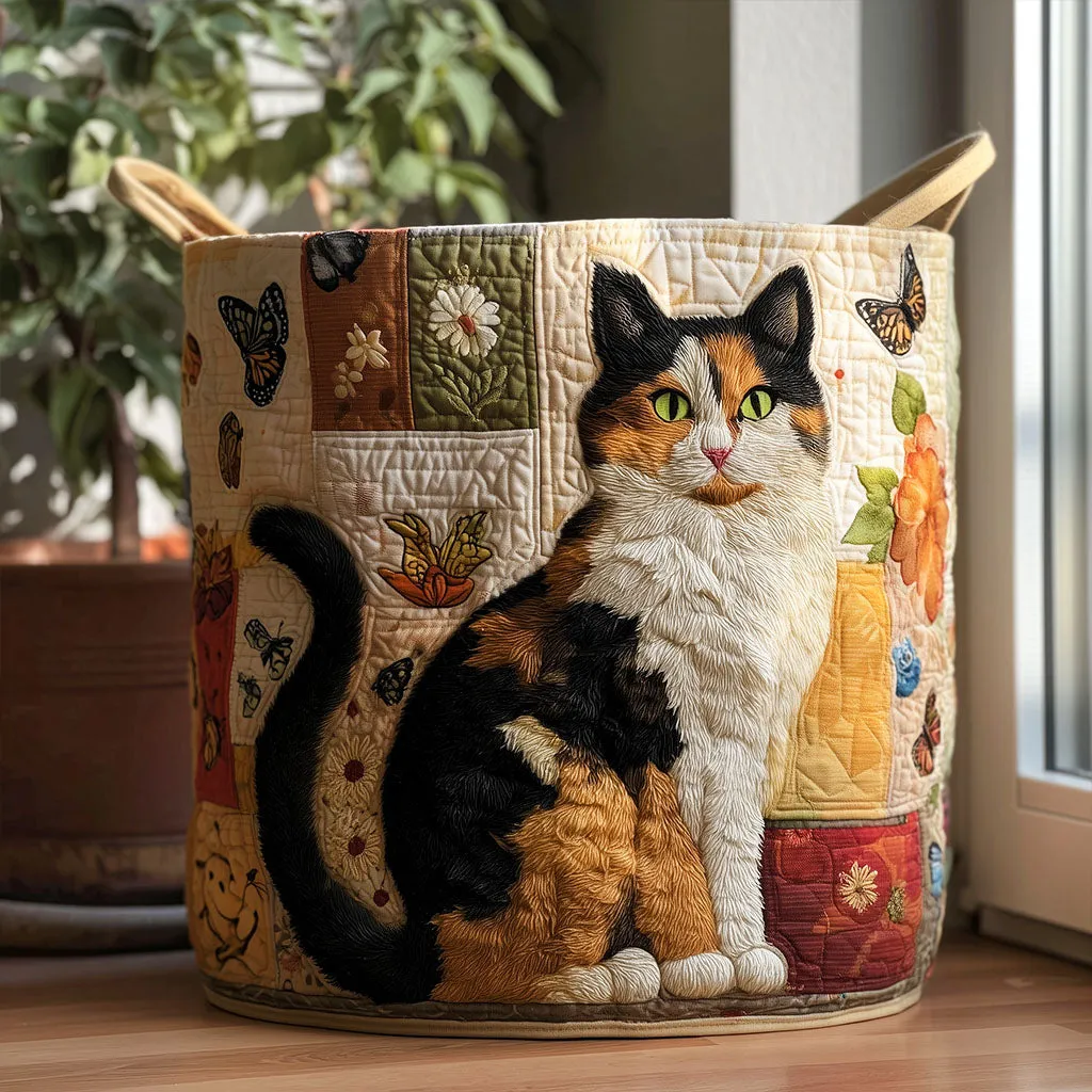 Cat Quilted Laundry Basket NCU0QN041