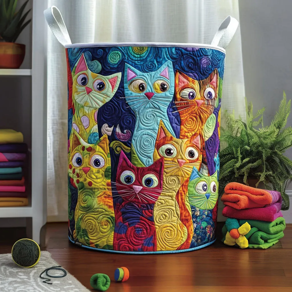 Cat Quilted Laundry Basket NCU0QN041
