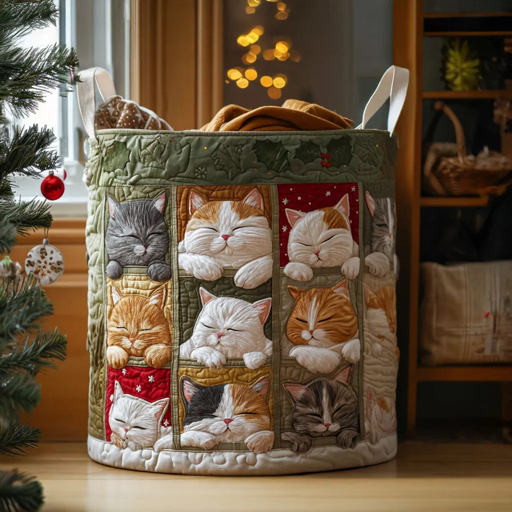 Cat Quilted Laundry Basket NCU0QN041