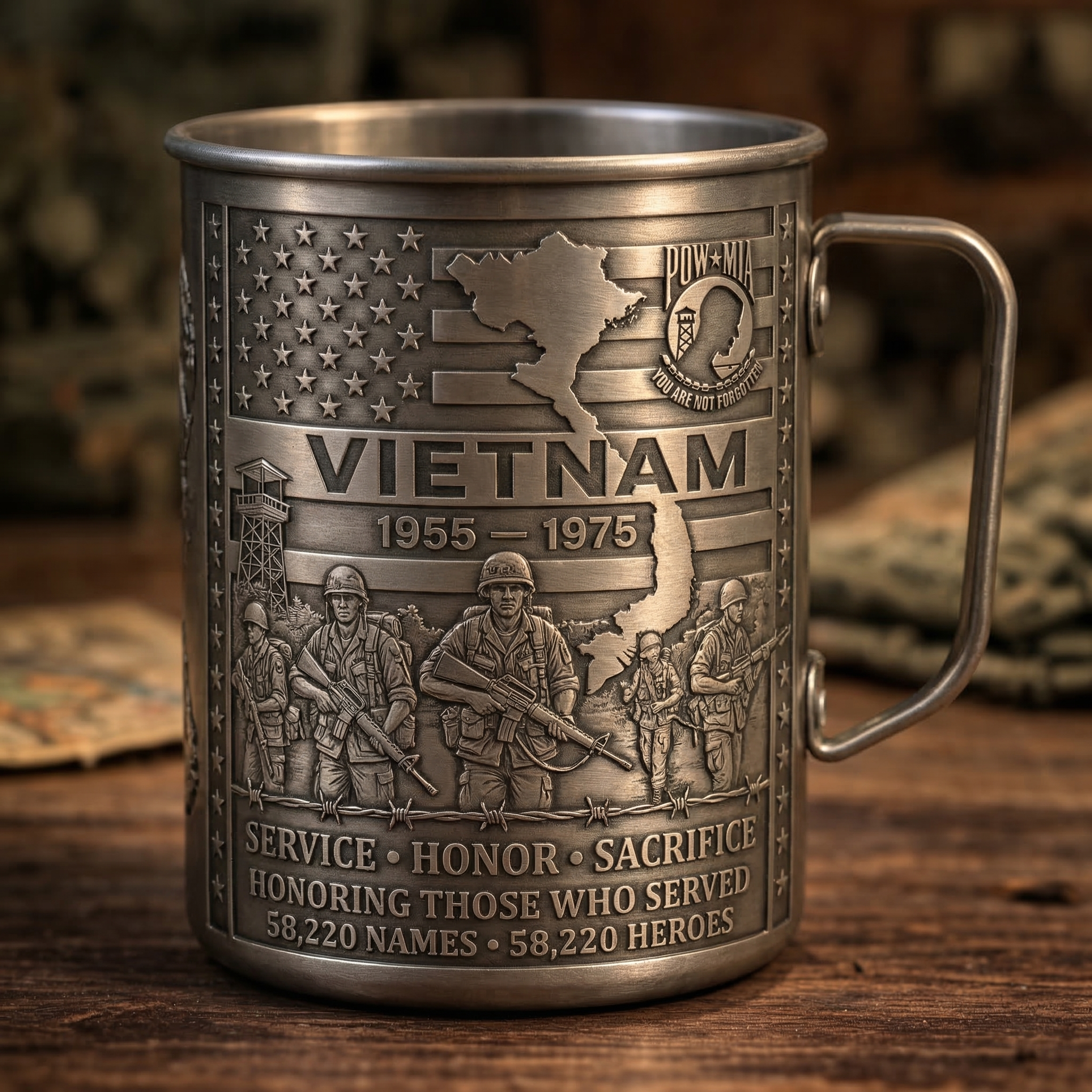 49% OFF 🎖️- Vietnam Veteran Honor Coffee Mug – 1955-1975 Service Tribute