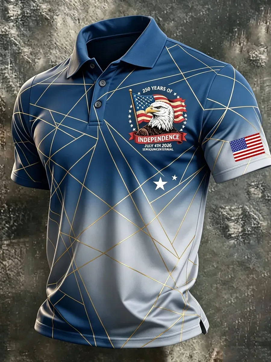 Men's American Flag Patriotic Polo Shirt Collection