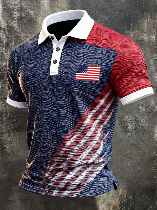 Men's American Flag Patriotic Polo Shirt Collection
