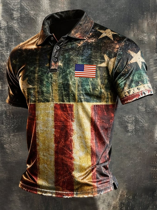 Men's American Flag Patriotic Polo Shirt Collection