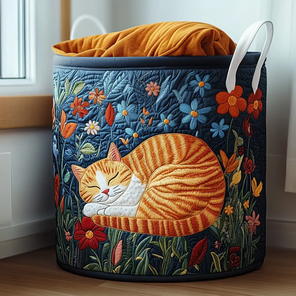 Cat Quilted Laundry Basket NCU0QN041