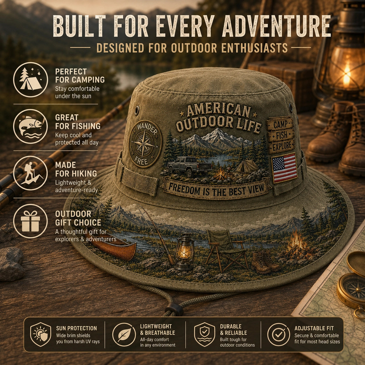American Outdoor Life Vintage Boonie Hat