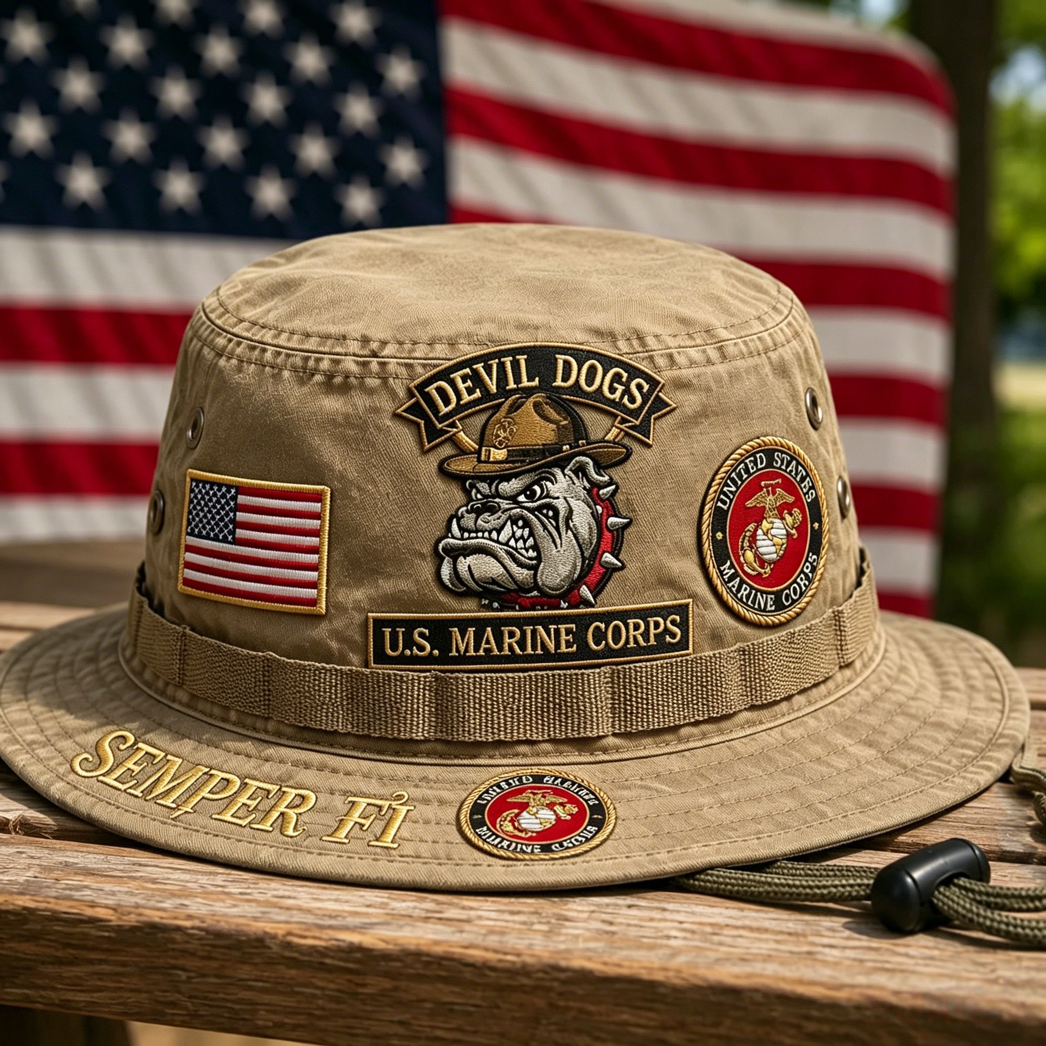 🇺🇸 Last Day Promo: 49% OFF -🐾U.S. Marine Corps Devil Dogs Tribute Boonie Hat