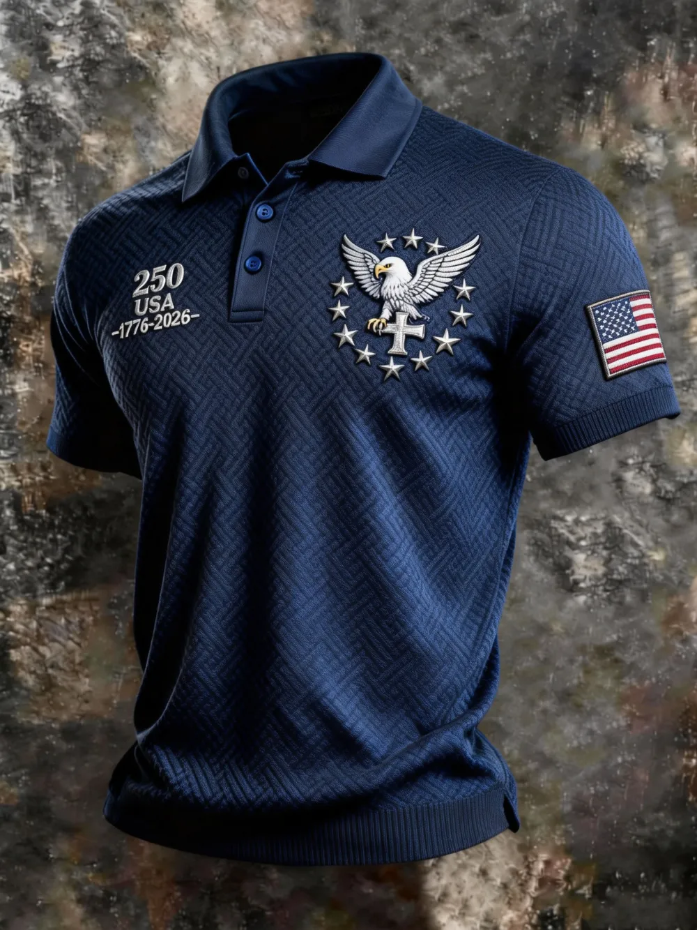 Men'S 250Th Anniversary Printed Casual Short Sleeve Polo Shirt