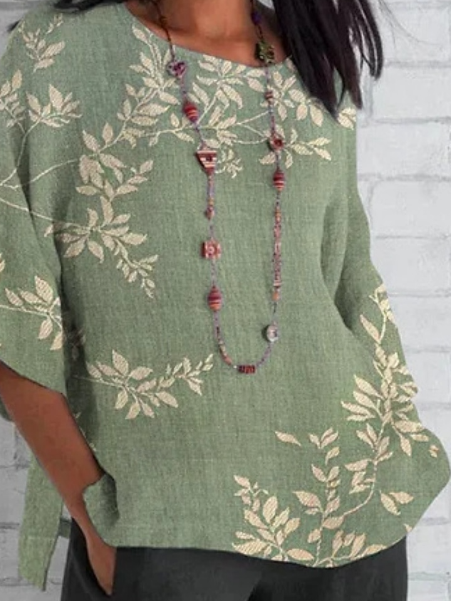 Loose Cotton And Linen Vintage Shirt