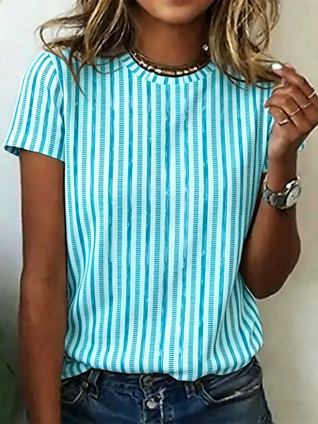 Cotton Striped Casual T-Shirt