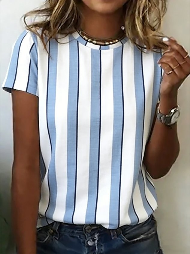 Cotton Striped Casual T-Shirt