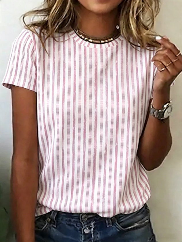 Cotton Striped Casual T-Shirt