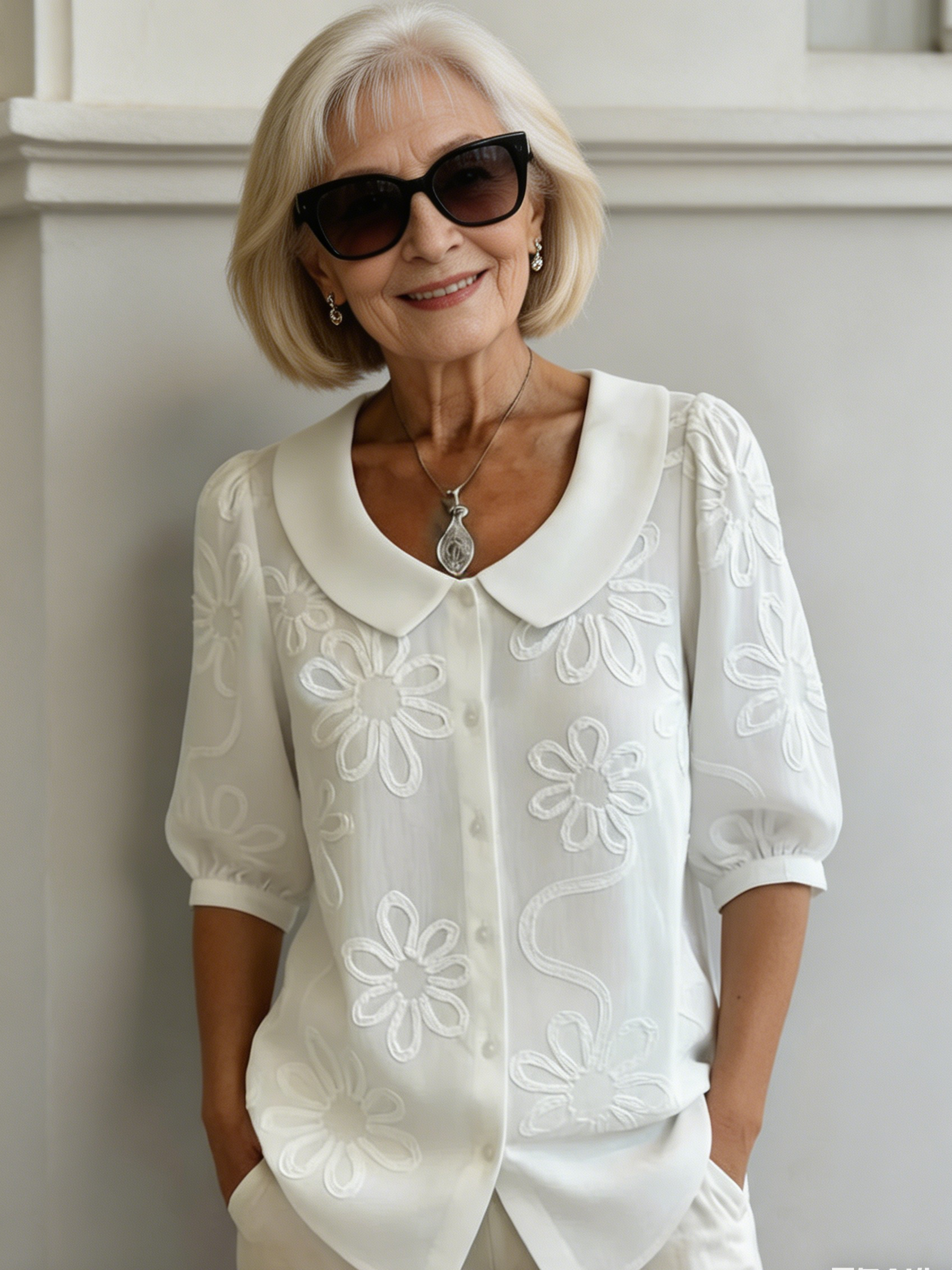 Casual Retro Button-Down Floral Shirt