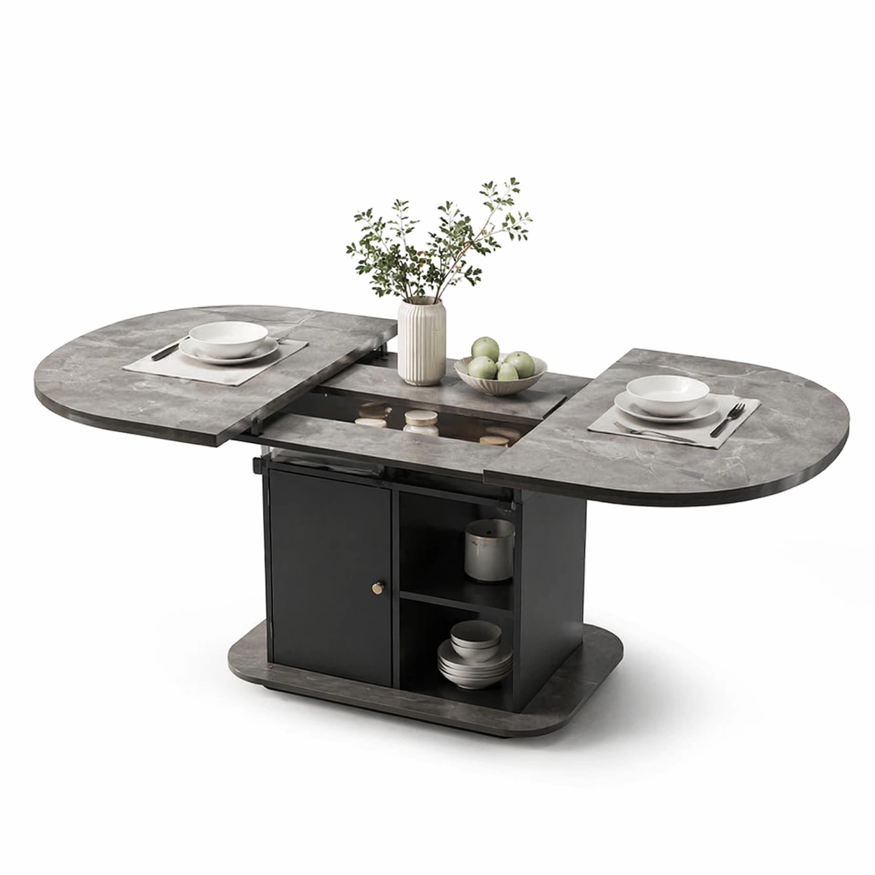 Ausziehbarer Esstisch Grau Multifunktional-ArdentlyHome