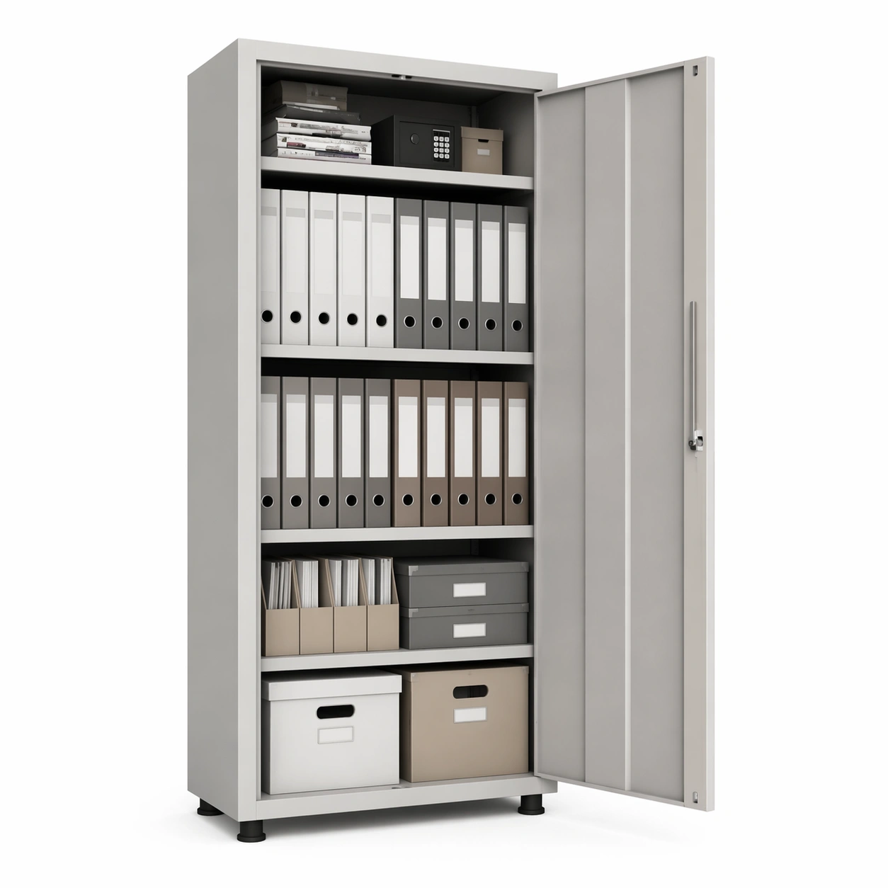 Aktenschrank Grau Metall Gross Stauraum-ArdentlyHome